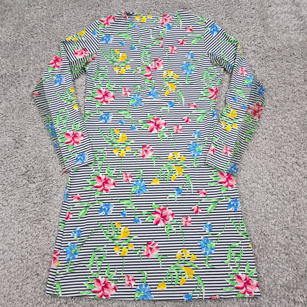 IBKUL Floral Stripe Cooling Dress Womens Medium Long Sleeve‎ UPF 50 Preppy